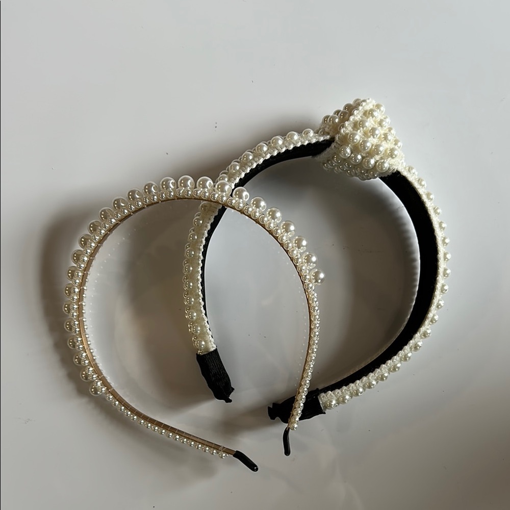 Never worn. Elegant Pearl-Embellished Headbands